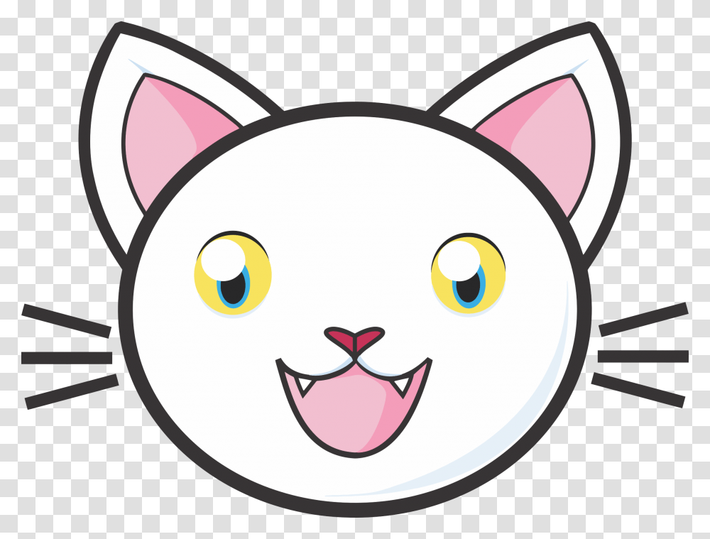 Happy White Cat Icons, Label, Sticker, Tape Transparent Png