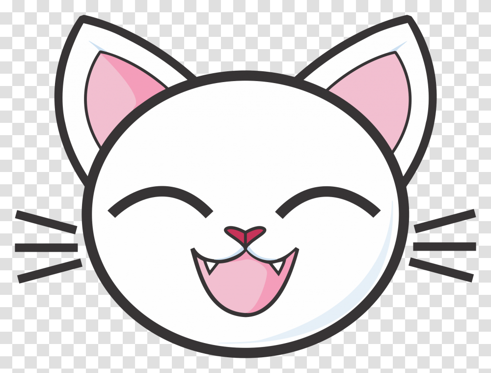 Happy White Cat Icons, Mouth, Lip, Stencil, Label Transparent Png