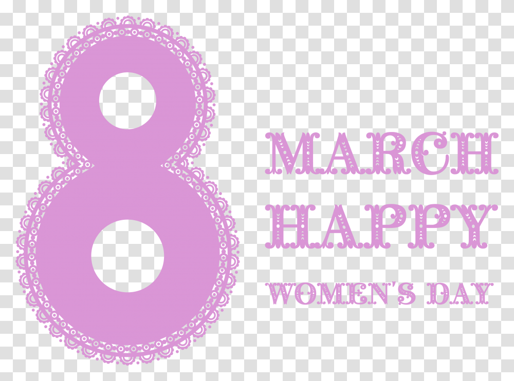 Happy Women Day, Number, Purple Transparent Png