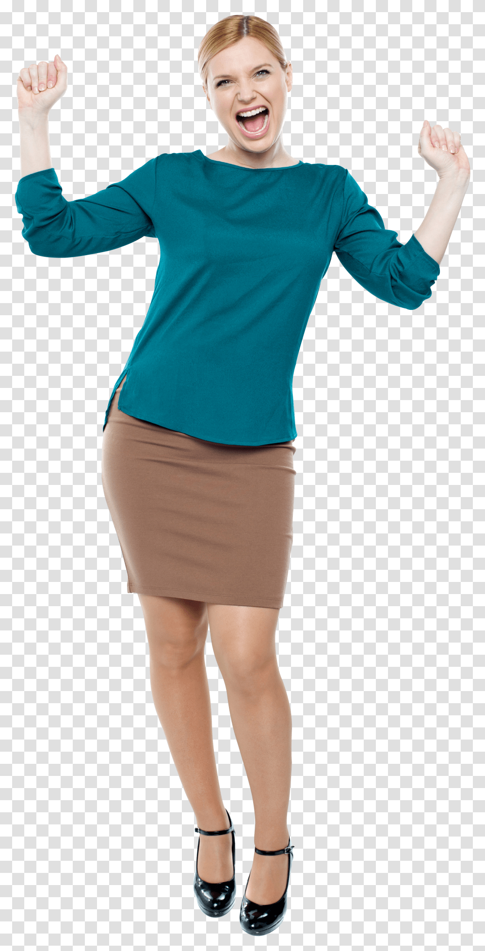 Happy Women Woman Standing Happy Transparent Png