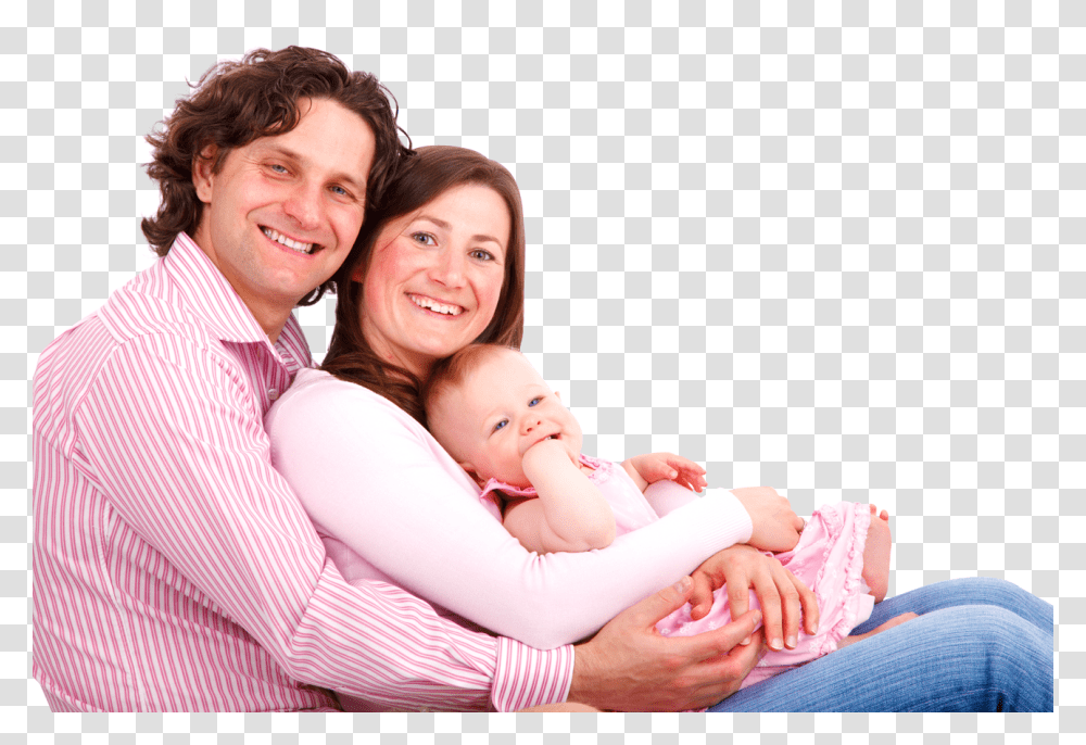Happy Young Couple With Thier Baby, Person, Face, Newborn, Smile Transparent Png