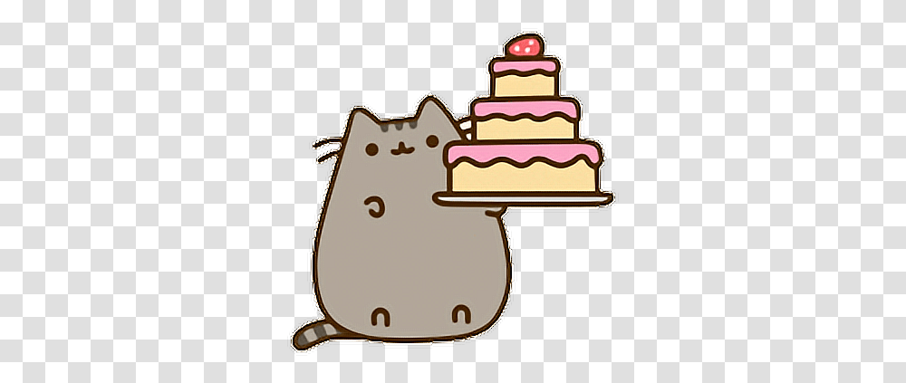 Happybirthday Birthday Background Pusheen Gif, Sweets, Food, Confectionery, Wedding Cake Transparent Png