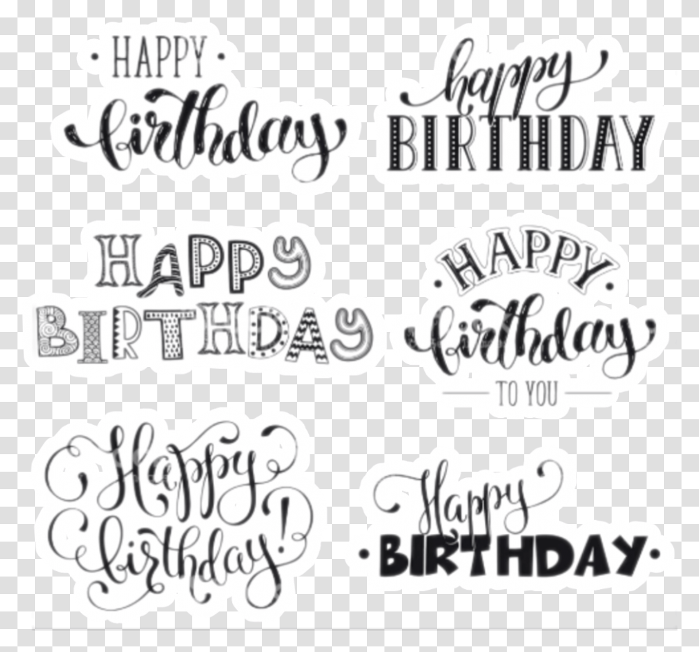 Happybirthday Enjoy Creative Stickers Inscription Happy Birthday Tumblr Stickers, Label, Word, Alphabet Transparent Png