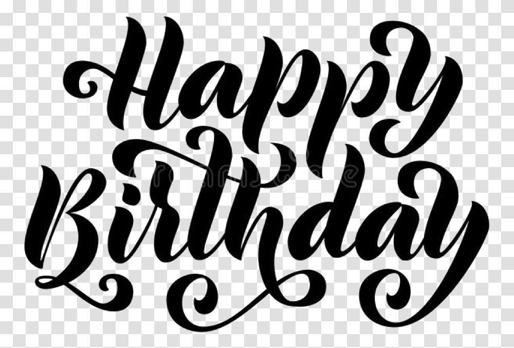 Happybirthday Happy Birthday Calligraphy Freetoedit Calligraphy, Handwriting Transparent Png
