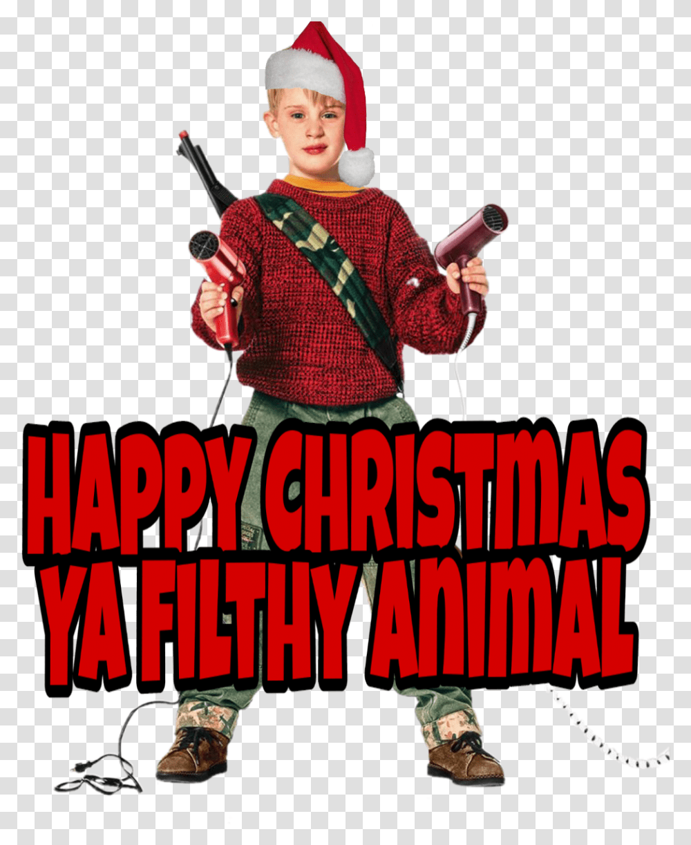 Happychristmas Homealone Kevin Christmas Funny Costume Hat, Person, Performer, Leisure Activities Transparent Png