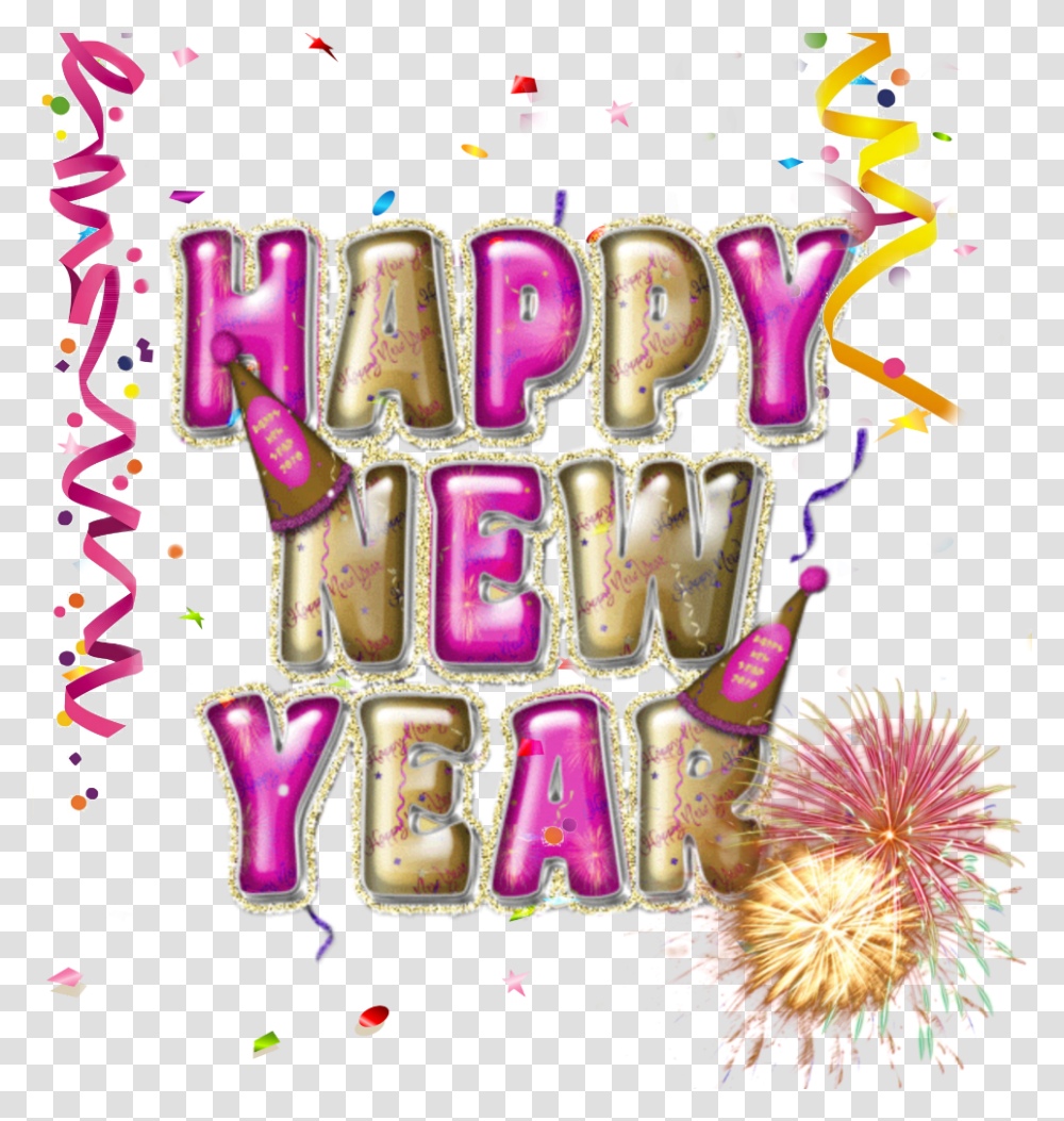 Happynewyear Newyear New Year, Paper, Purple, Confetti Transparent Png