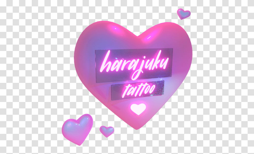 Harajuku Tattoo Heart, Light, Neon, Tape Transparent Png