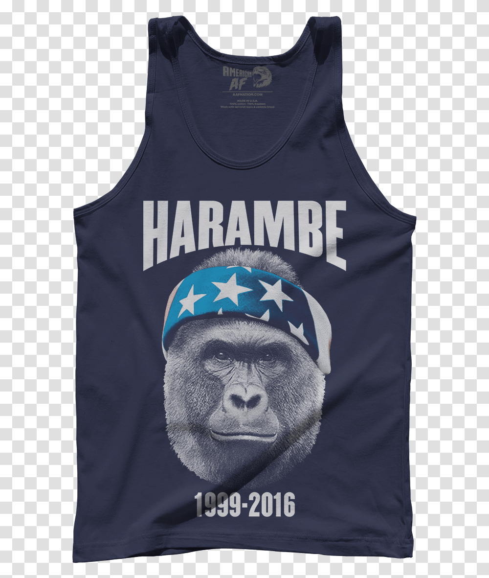 Harambe Face, Clothing, Apparel, Tank Top, Person Transparent Png