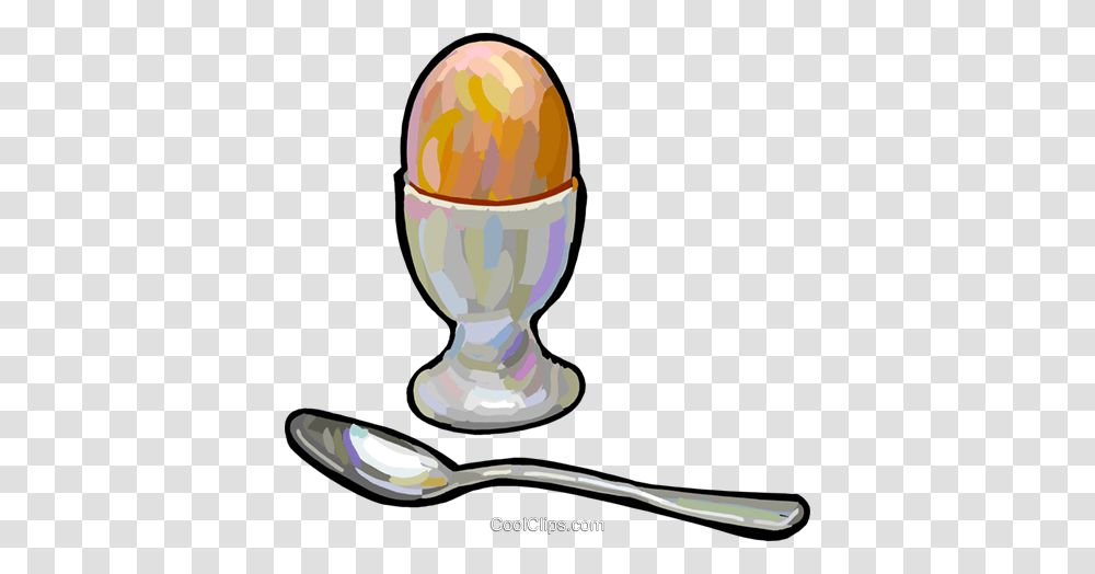 Hard Boiled Egg Royalty Free Vector Clip Art Illustration, Spoon, Cutlery, Food, Helmet Transparent Png