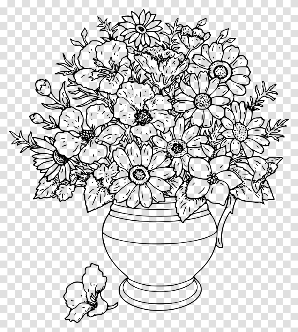 Hard Coloring Pages Flowers, Gray, World Of Warcraft Transparent Png