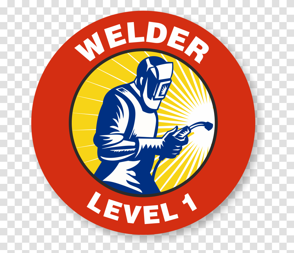 Hard Hat Sticker Welder, Logo, Person, Label Transparent Png