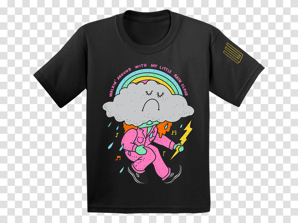 Hard Times Rain Cloud Kids T Shirt Wiz Khalifa Black And Yellow T Shirt, Clothing, Apparel, T-Shirt, Sleeve Transparent Png