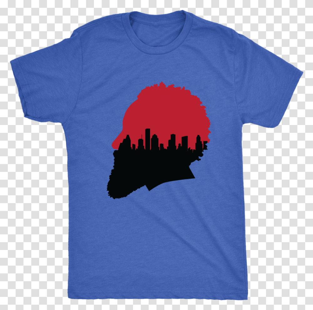 Harden Silhouette With Houston Skyline Triblend T Shirt, Apparel, T-Shirt, Sleeve Transparent Png