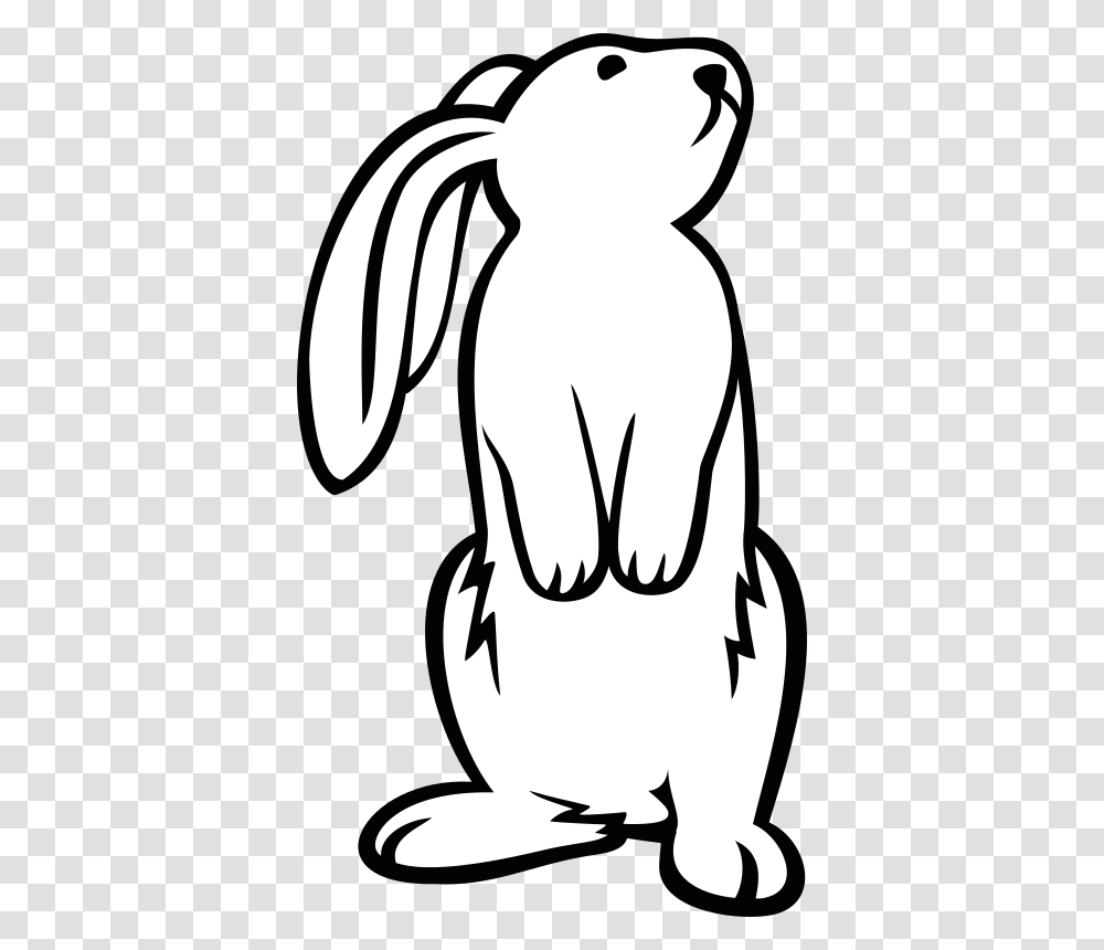 Hare Clipart Black And White, Hand, Stencil, Animal, Mammal Transparent Png