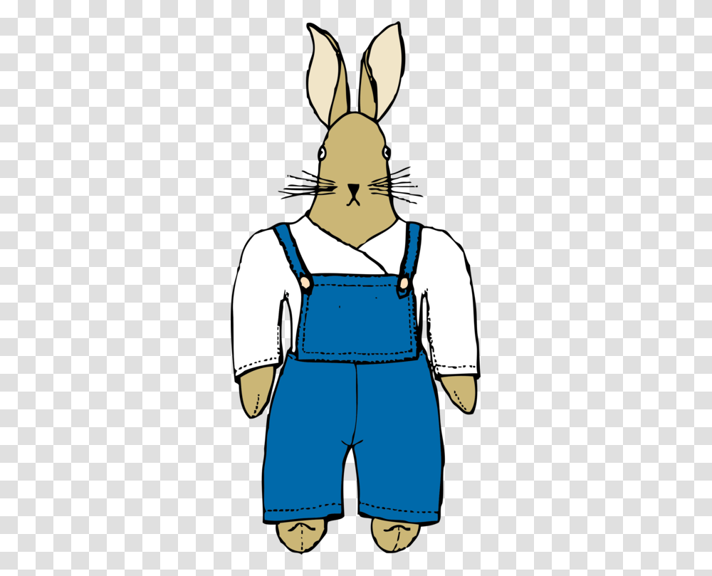 Hare Rabbit Drawing Dungarees Cartoon, Person, Human, Worker, Carpenter Transparent Png