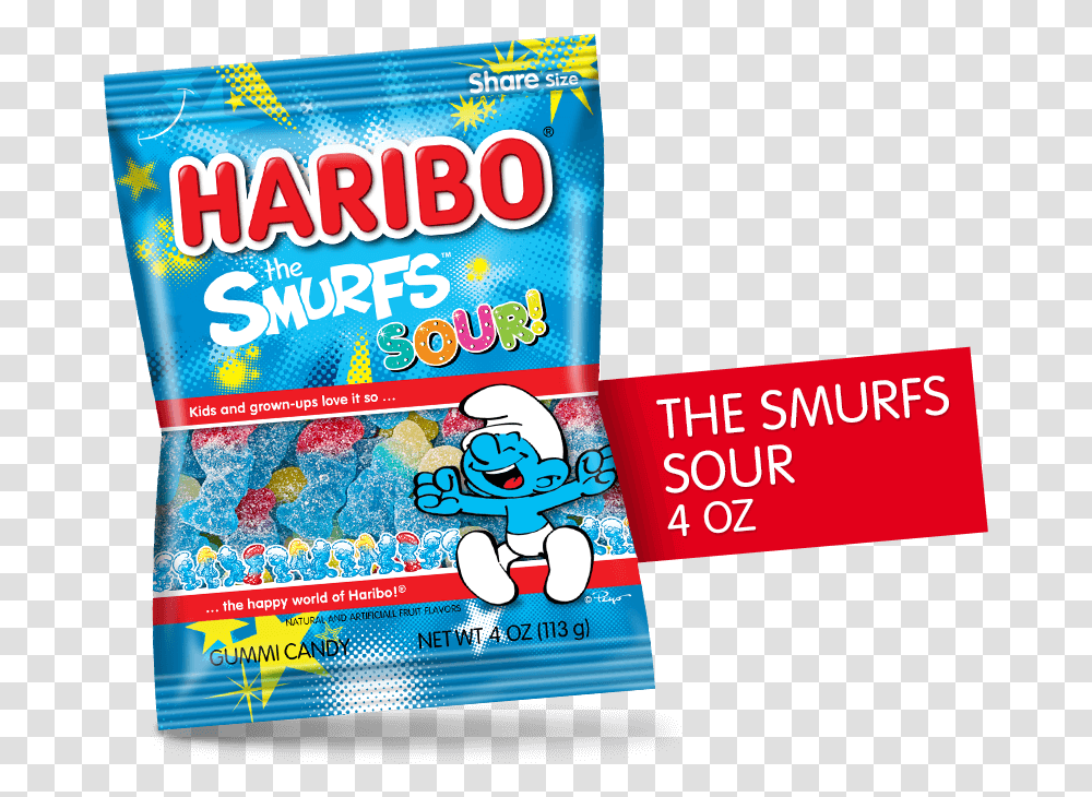 Haribo The Smurfs SourTitleClass Product Packshot, Flyer, Poster, Paper, Advertisement Transparent Png