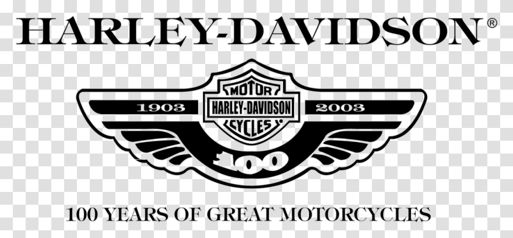 Harley Davidson 100 Years Of Great Motorcycles Wings Harley Davidson Logo, Gun, Emblem Transparent Png
