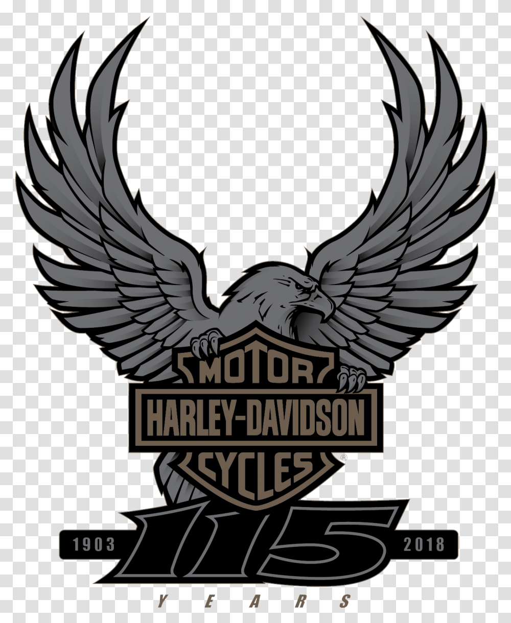 Harley Davidson 115th Anniversary Logo, Emblem, Chicken, Poultry Transparent Png