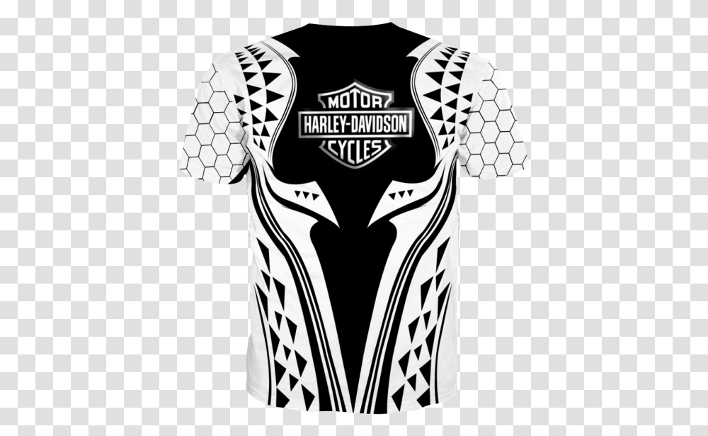 Harley Davidson Motorcycle Black And White Full Over Print 1242 Aquaman Shirts, Clothing, Symbol, Logo, Stencil Transparent Png