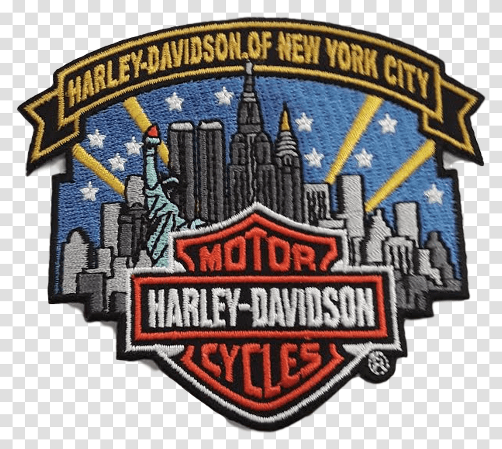 Harley Davidson Nyc Skyline Patch Art, Logo, Symbol, Trademark, Badge Transparent Png