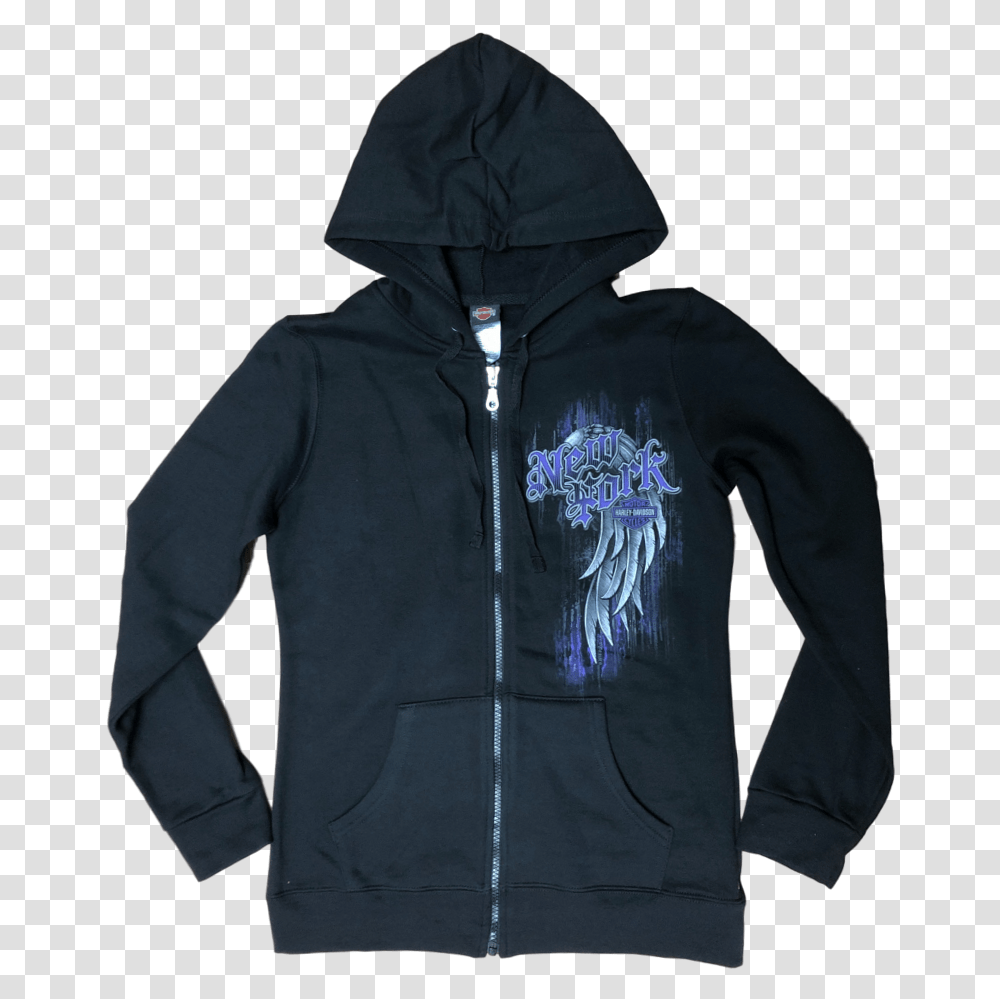 Harley Davidson Nyc Women's Exclusive Wings Zipup Hoodie Hoodie, Clothing, Apparel, Jacket, Coat Transparent Png