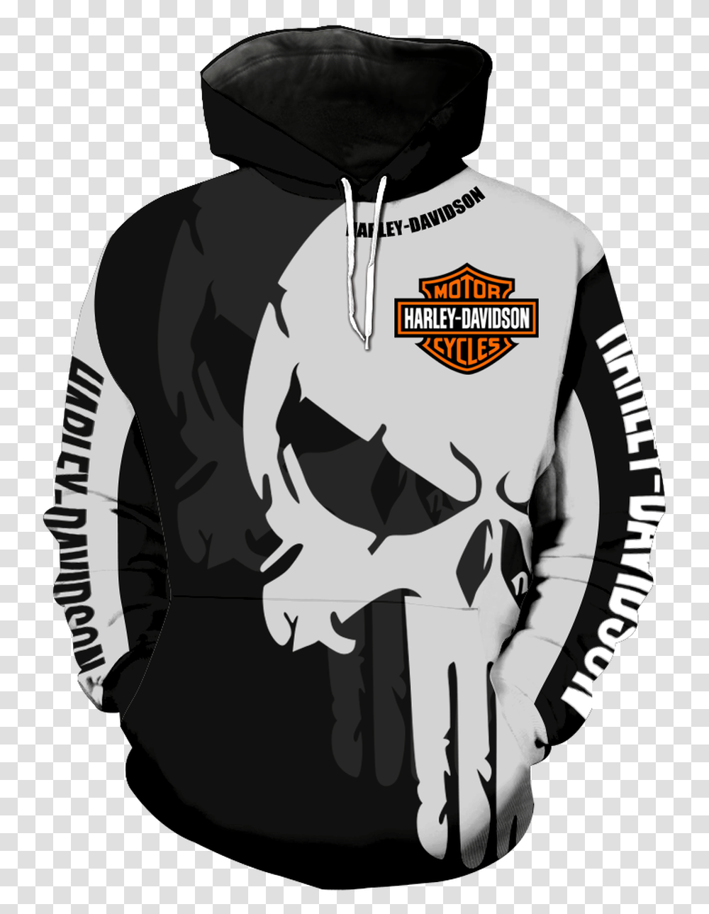 Harley Davidson Punisher Jacket, Apparel, Sweatshirt, Sweater Transparent Png