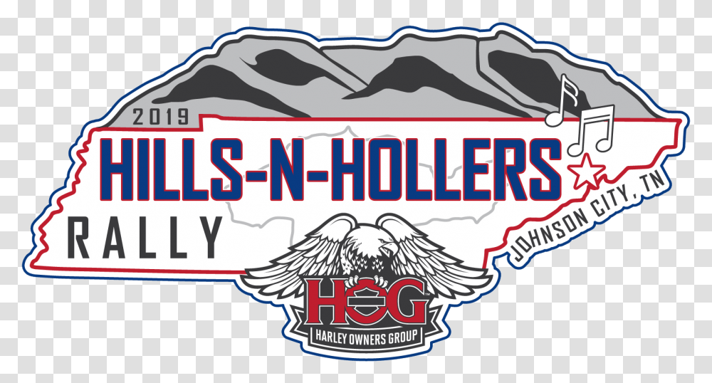 Harley Davidson Rally To Begin Wednesday In Johnson City Hills N Hollers Hog Rally, Logo, Symbol, Text, Vehicle Transparent Png