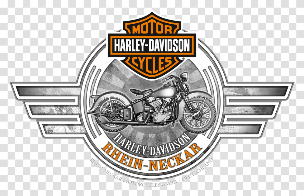 Harley Davidson Rhein Neckar Harley Owners Group Badge, Motorcycle, Vehicle, Transportation, Machine Transparent Png