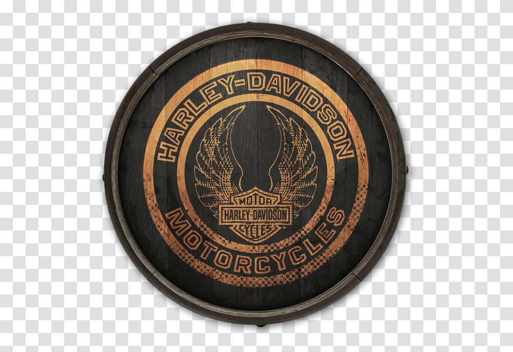 Harley Davidson Round Wood Plaques, Emblem, Rug Transparent Png