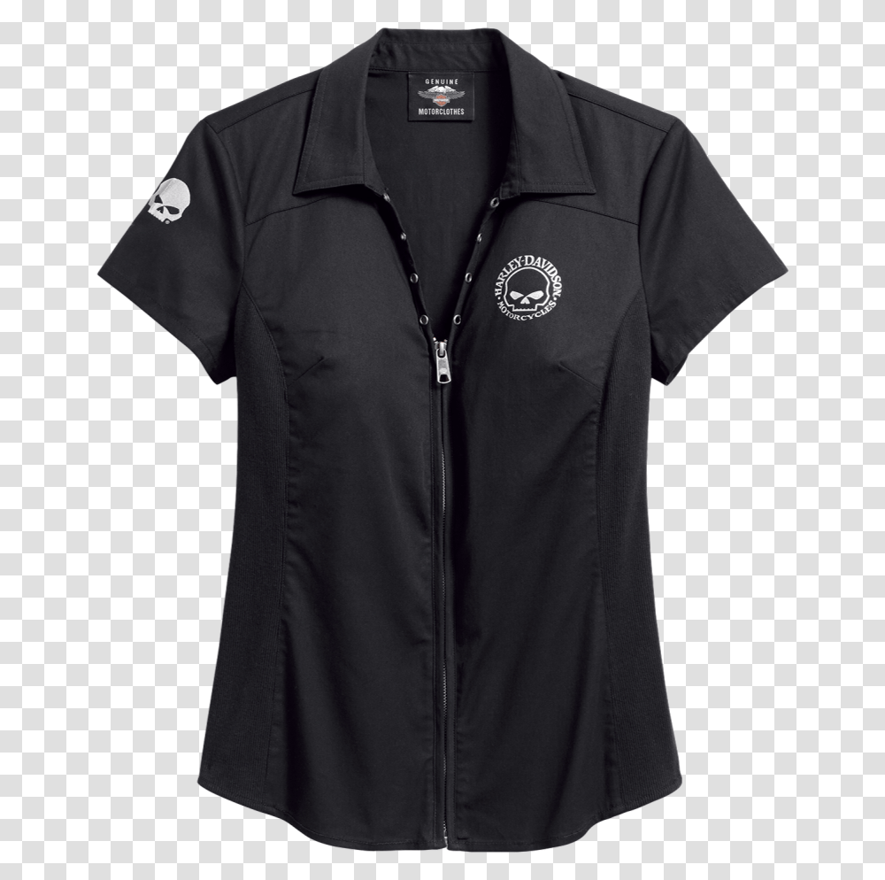 Harley Davidson Womens Zip Up Shirt, Apparel, Coat, Person Transparent Png
