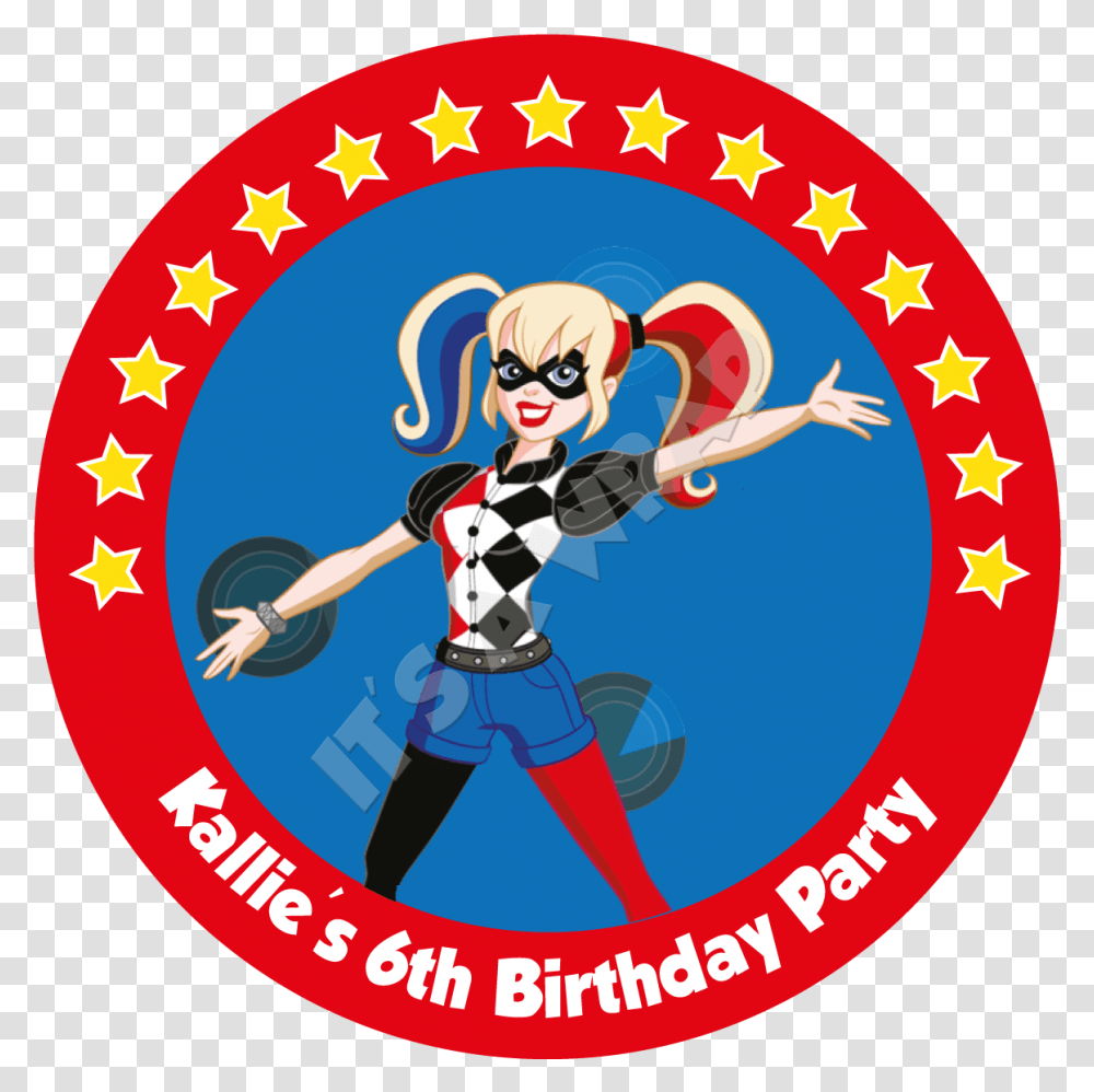Harley Quinn Cartoon Harley Quinn Party Box Stickers Paramount Plus Logo, Label, Text, Poster, Person Transparent Png
