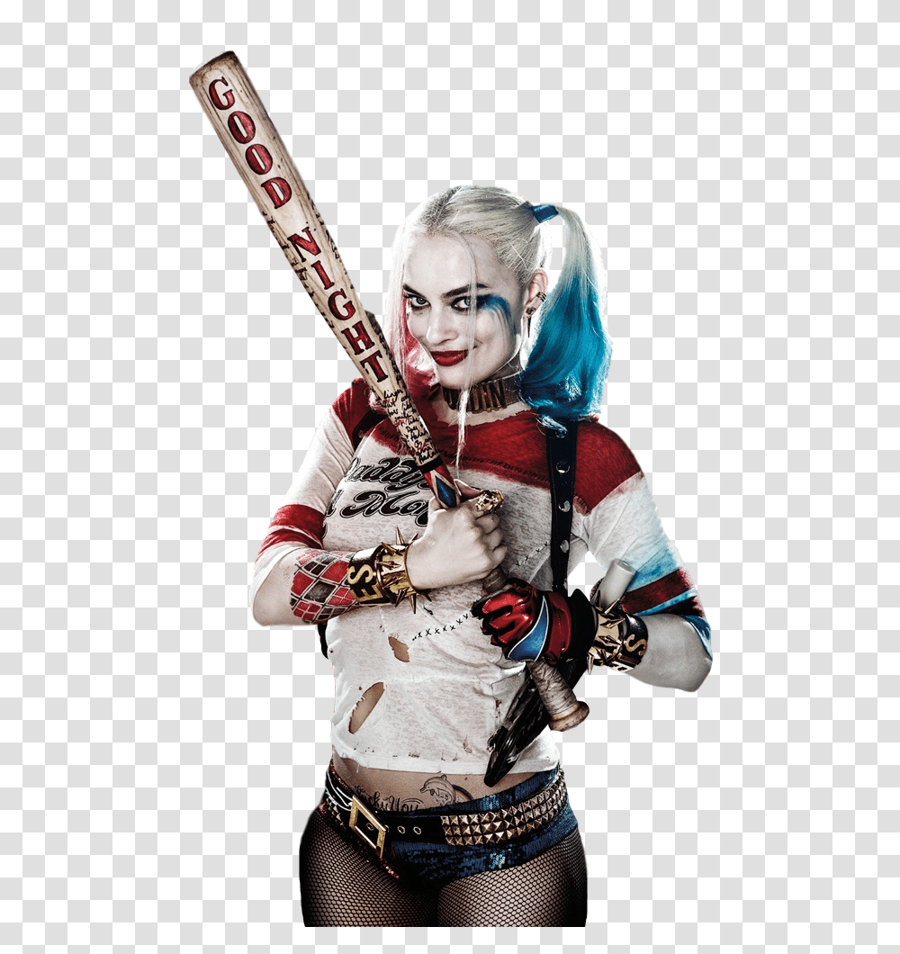 Harley Quinn, Character, Costume, Person, Baseball Bat Transparent Png