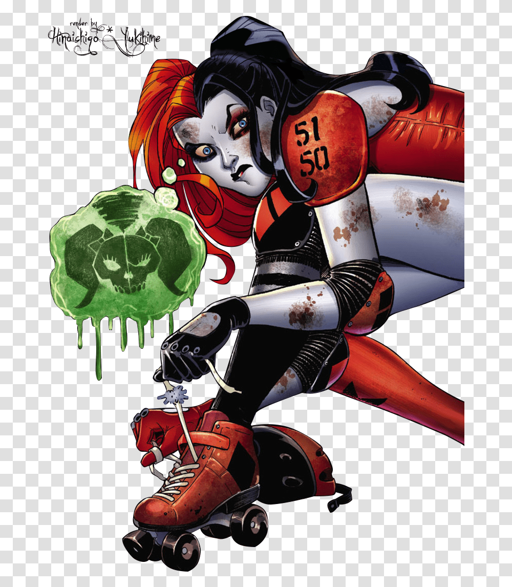 Harley Quinn On Roller Skate, Person, Human Transparent Png