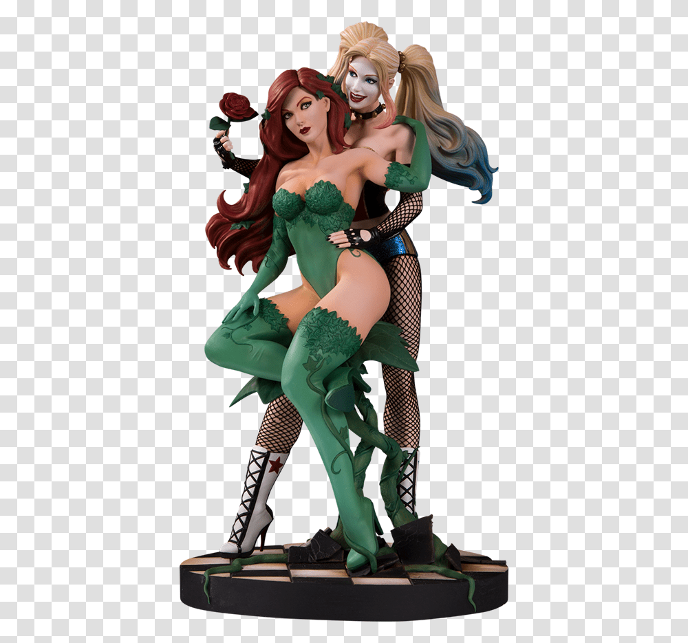 Harley Quinn Poison Ivy Statue, Costume, Person, Elf Transparent Png