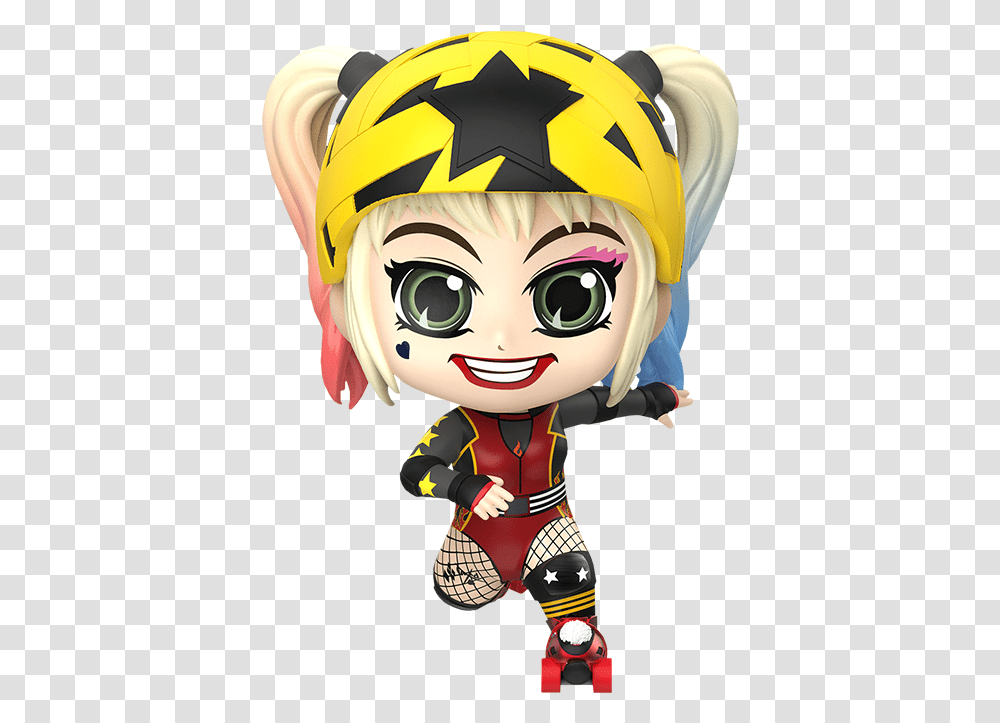 Harley Quinn Roller Derby Version Cosbaby By Hot Toys Harley Quinn Figurine Birds Of Prey, Helmet, Clothing, Apparel, Graphics Transparent Png