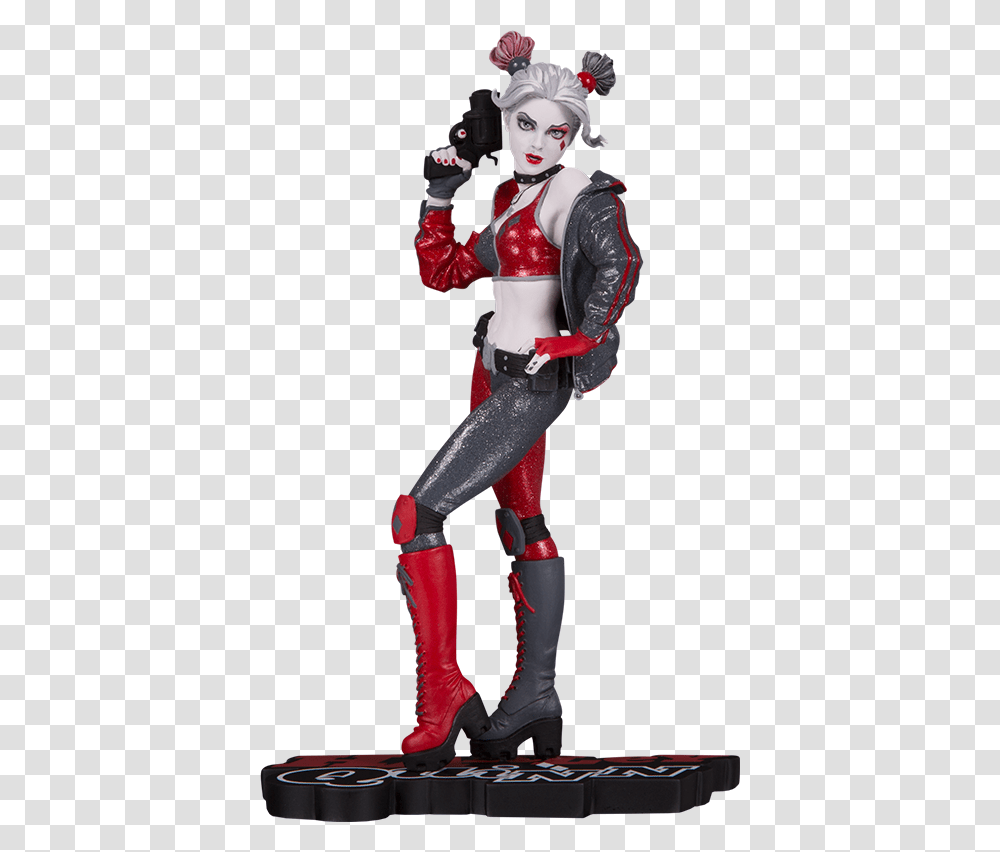 Harley Quinn Statue Joshua Middleton, Costume, Latex Clothing, Spandex, Person Transparent Png