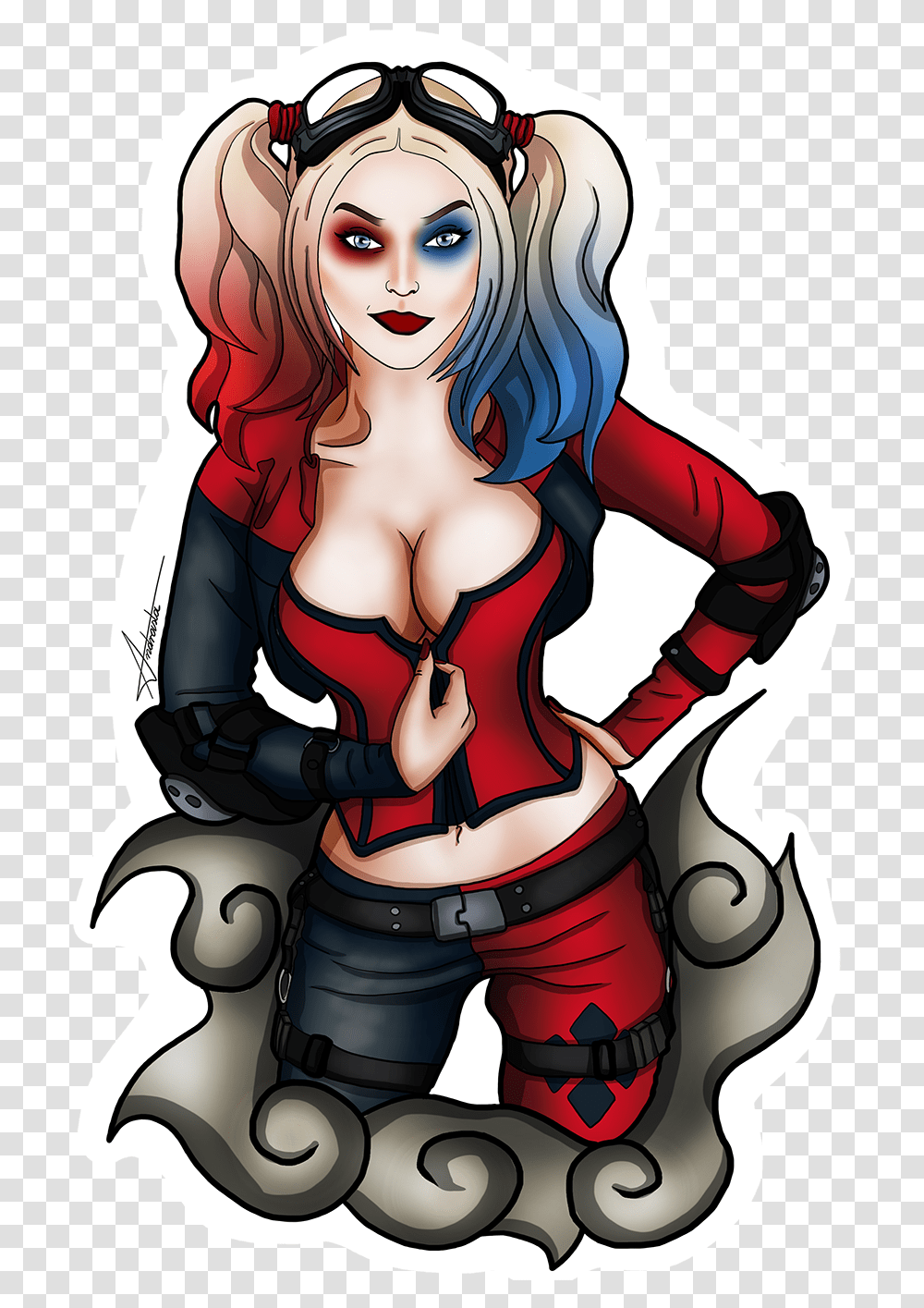 Harley Quinn Sticker, Costume, Person, Human, Comics Transparent Png