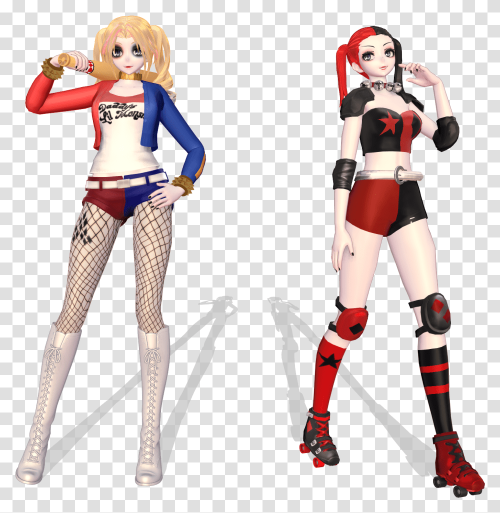 Harley Quinn Suicide Squad With Legs Vector Library Harley Quinn Models Dl, Person, Human, Toy, Figurine Transparent Png