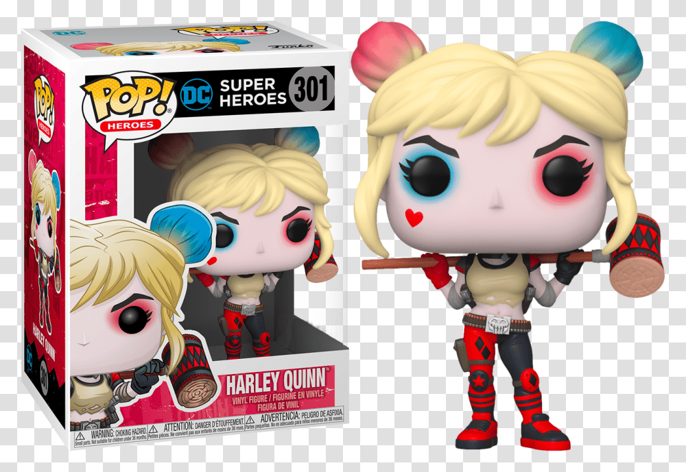 Harley Quinn With Mallet Pop Vinyl Figure Harley Quinn Gamestop Exclusive Pop, Toy, Doll, Person, Human Transparent Png