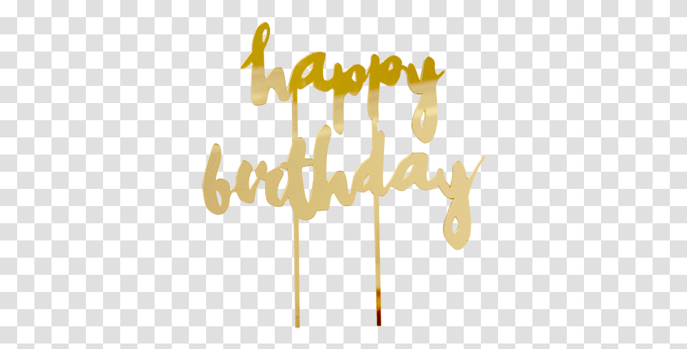 Harlow Grey Gold Happy Birthday Cake Topper, Text, Handwriting, Calligraphy, Alphabet Transparent Png