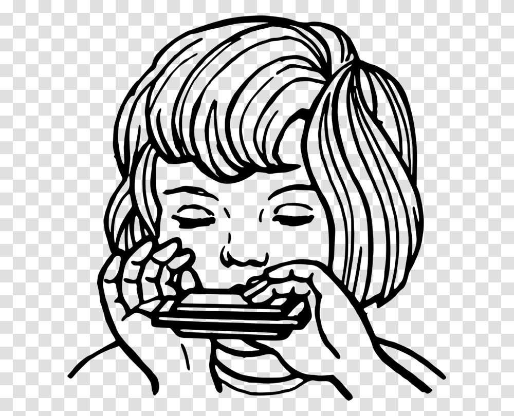 Harmonica Computer Icons Drawing Music Black And White Free, Gray, World Of Warcraft Transparent Png