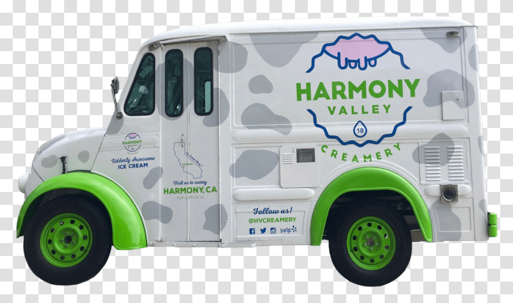 Harmony Ice Cream, Van, Vehicle, Transportation, Truck Transparent Png
