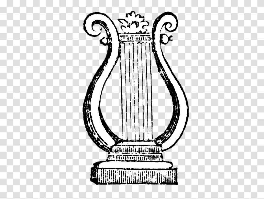 Harp Black And White Drawing, Musical Instrument, Leisure Activities, Lyre Transparent Png