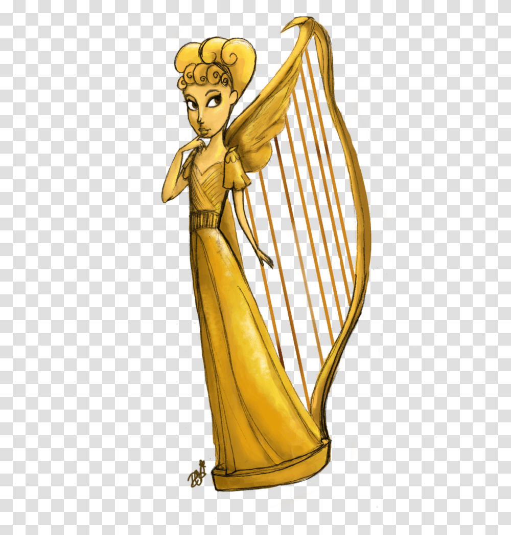 Harp Clipart Yellow Singing Harp Jack And The Beanstalk, Crowd, Angel, Archangel Transparent Png