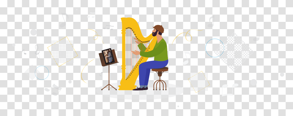 Harp Illustration, Musical Instrument, Person, Human, Interior Design Transparent Png