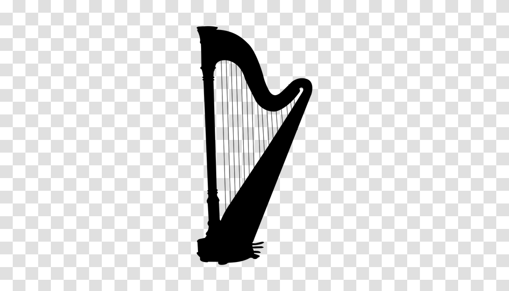 Harp Musical Instrument Silhouette, Gray, World Of Warcraft Transparent Png
