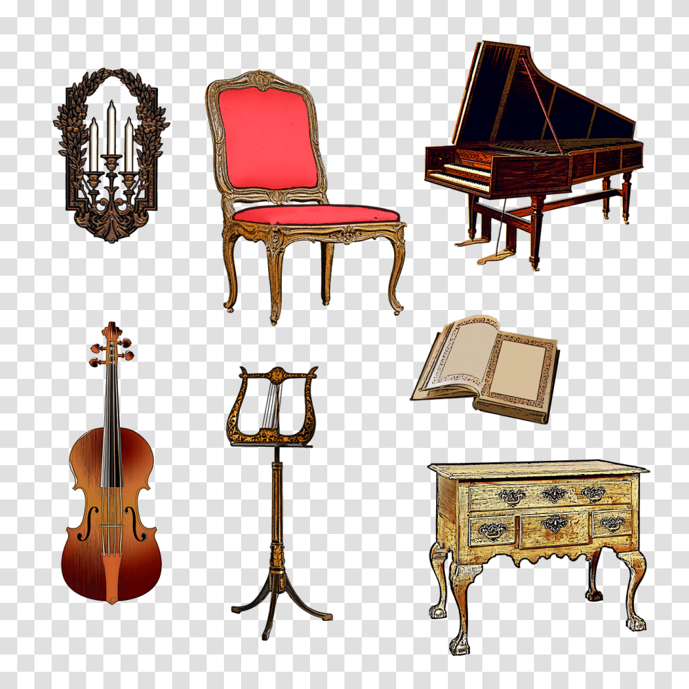 Harpsichord Furniture, Chair, Interior Design, Indoors Transparent Png