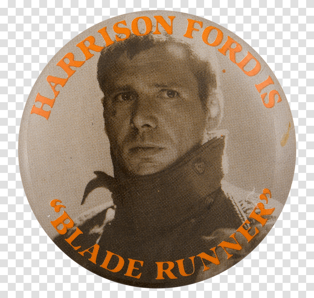 Harrison Ford Blade Runner Entertainment Button Museum Harrison Ford Blade Runner, Golf Ball, Sport, Person, Human Transparent Png