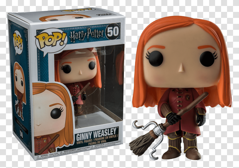 Harry Potter Broom Harry Potter Pop Figures Ginny, Toy, Doll, Figurine, Person Transparent Png