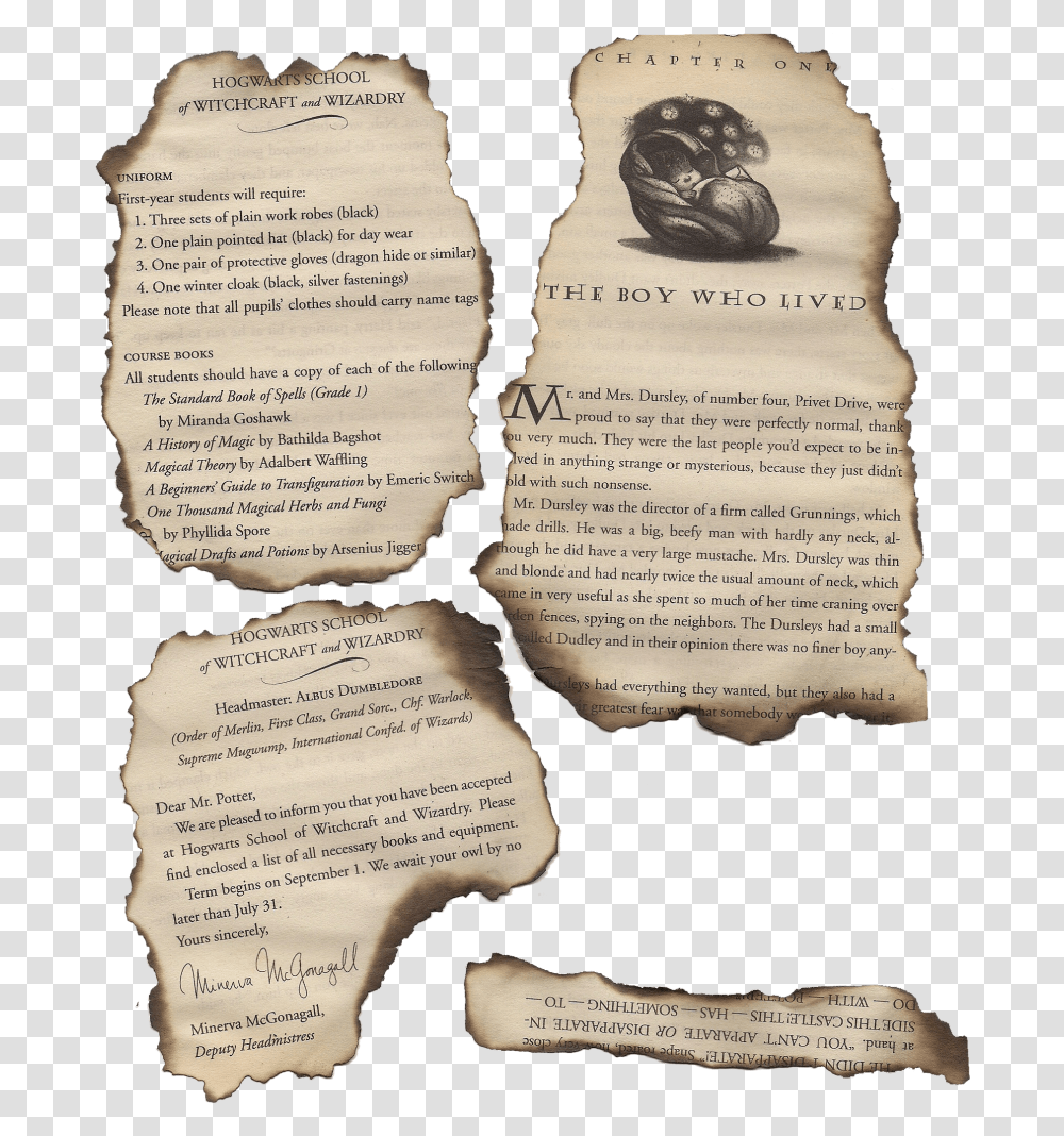 Harry Potter Burned Pages, Letter, Paper, Soil Transparent Png